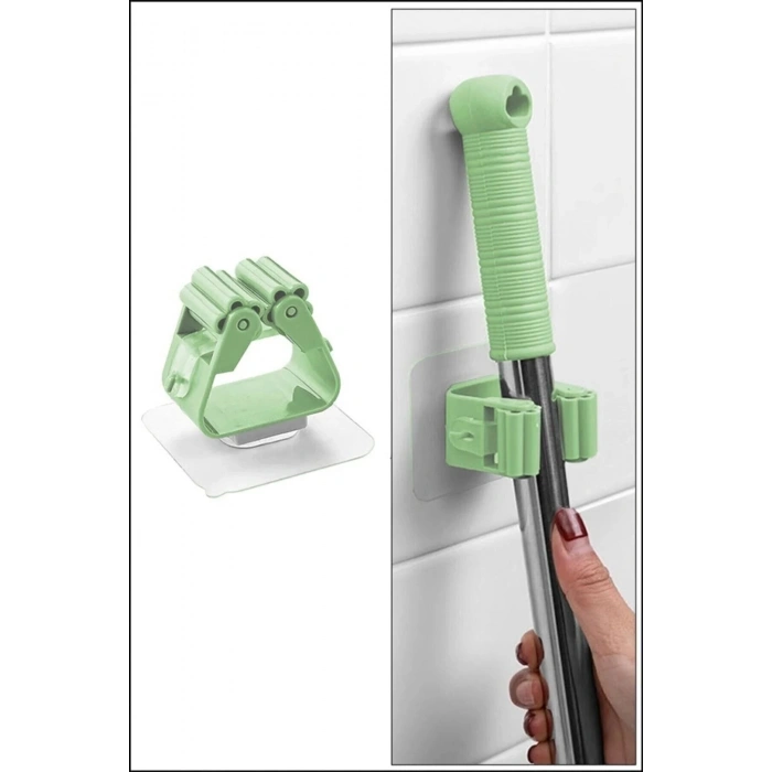 1 Adet Fırça Süpürge Paspas Mop Sapı Tutucu Çok Amaçlı Duvara Monte Askılık Mop Temizlik Seti Askısı