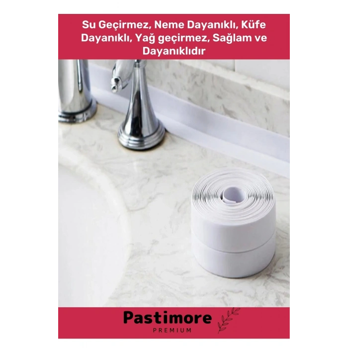 Duş Pvc Lavabo Küvet Tezgah Kenar Banyo Mutfak Pencere 3,2 Mt Su Sızdırmaz Geçirmez Yalıtım Bant