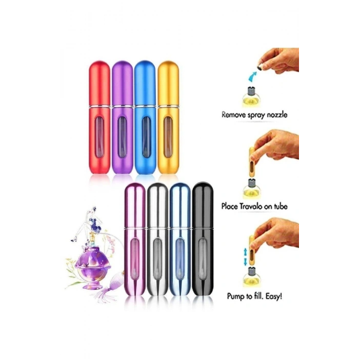 Cep Parfüm Şişesi 8 ml Doldurulabilir Atomizer - 3 Adet