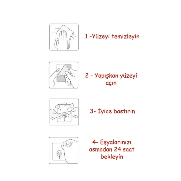 Else Mutfak 5 Adet Yapışkanlı Duvar Vida Kancaları Şeffaf Raf Duvar Tablo Askıları Banyo Organizer