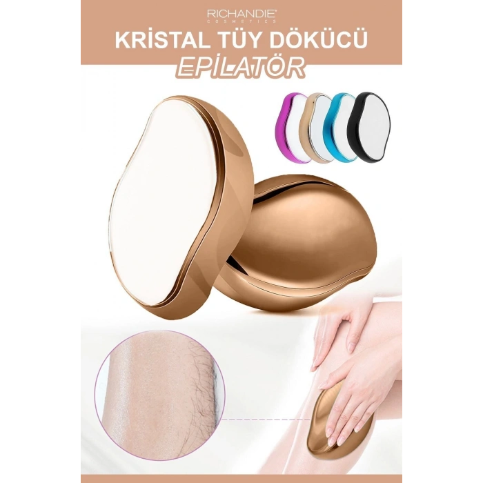 Crystal Eraser Epilasyon Aleti Tüy Silgisi Tüy Alıcı Fiziksel Kristal Tüy Dökücü Epilatör Gold Krom