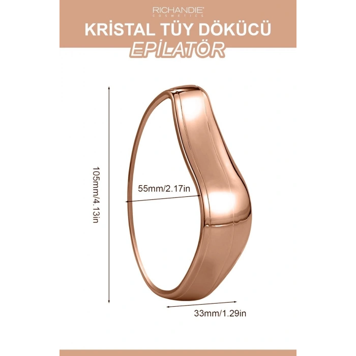 Crystal Eraser Epilasyon Aleti Tüy Silgisi Tüy Alıcı Fiziksel Kristal Tüy Dökücü Epilatör Gold Krom