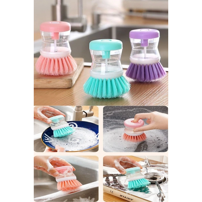 Osso Deterjan Hazneli Kullanışlı Banyo Bulaşık Fırçası Butonlu Pratik Kullanım