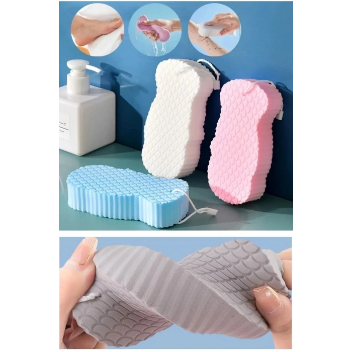 Banyo Duş Süngeri Sihirli Vücut Ölü Deri Lifi Süngeri Vücut Masaj Peeling Fırçası