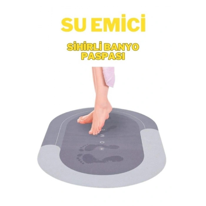 Sihirli Su Emici Kaydırmaz Banyo Paspası Banyo Ayak Matı Mavi