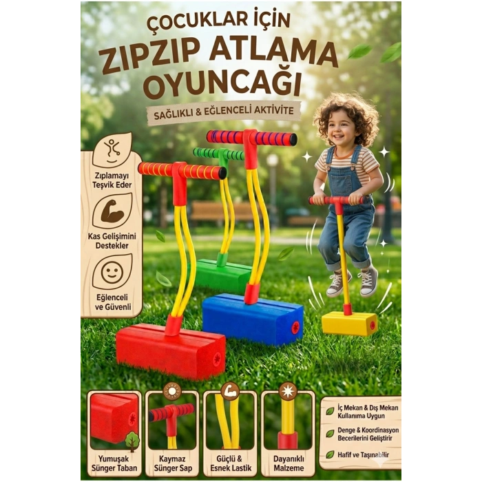 Çocuklar Için Atlama Zıplama Oyuncağı Boy Uzatıcı Eğitici Fiziksel Ve Zihinsel Geliştirici Spor Oyun