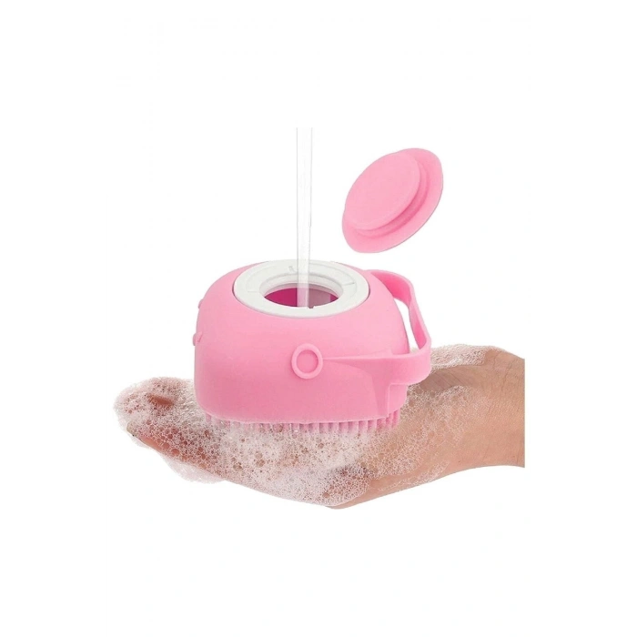 2 Adet Silikon Banyo Duş Jeli Kesesi Hazneli Şampuan Peeling Vücut Masaj Fırçası Bulaşık Yıkama Lif
