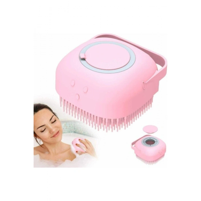 2 Adet Silikon Banyo Duş Jeli Kesesi Hazneli Şampuan Peeling Vücut Masaj Fırçası Bulaşık Yıkama Lif