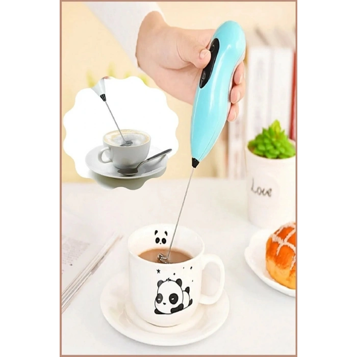 Mini Mikser Kahve Süt Köpürtücü Karıştırıcı Cappucino Mixer Pilli Çırpıcı