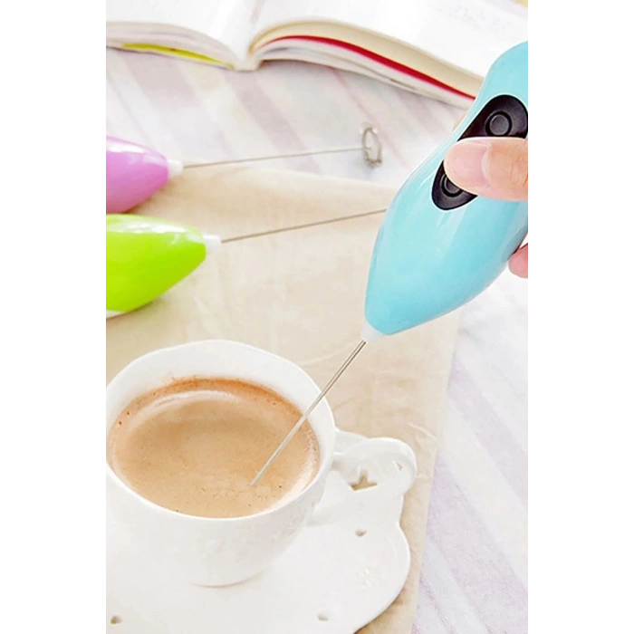 Mini Mikser Kahve Süt Köpürtücü Karıştırıcı Cappucino Mixer Pilli Çırpıcı