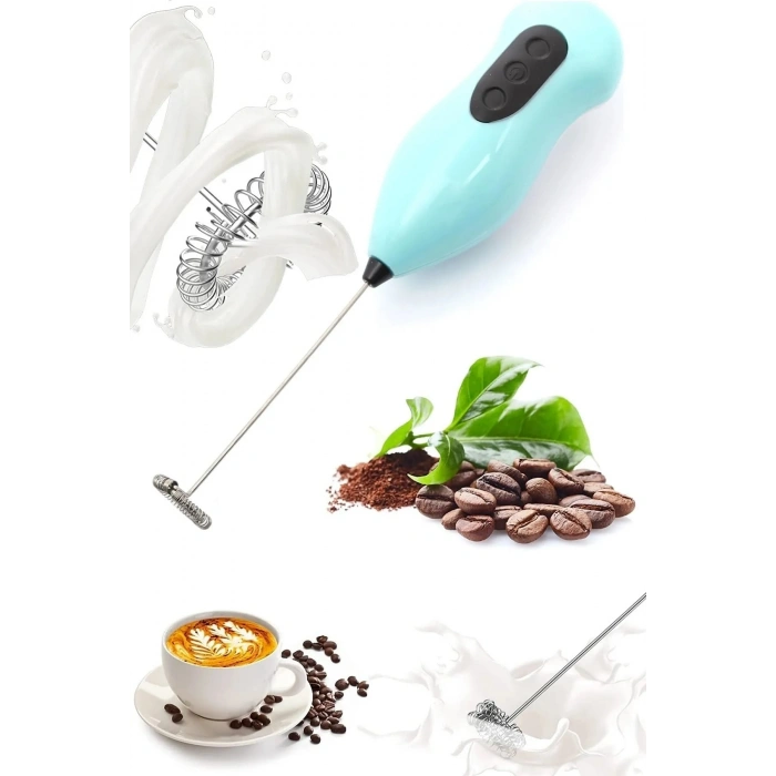 Mini Mikser Kahve Süt Köpürtücü Karıştırıcı Cappucino Mixer Pilli Çırpıcı