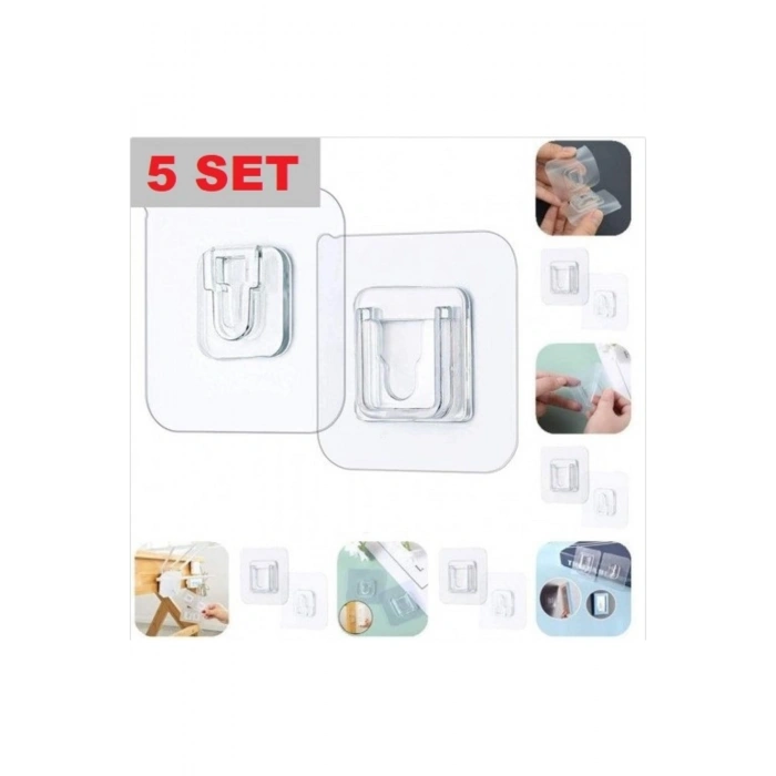 Geçmeli Klips Eşya Sabitleme Askısı 5 Set