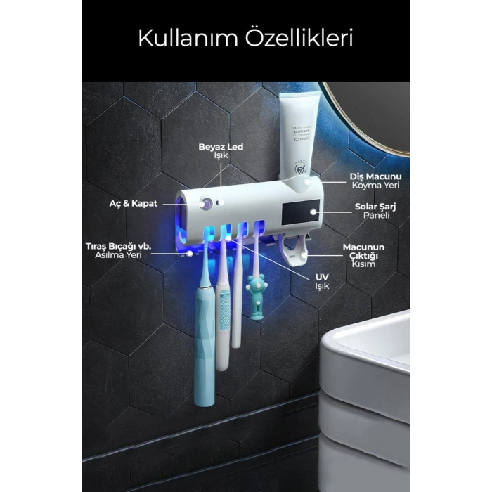 Ultraviyole Dış Fırçası Diş Macunu Tutucu Stand