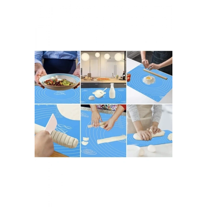 30*40 cm Hamur Matı Silikon Ölçekli Kullanımı Kolay Hamur Açma Matı