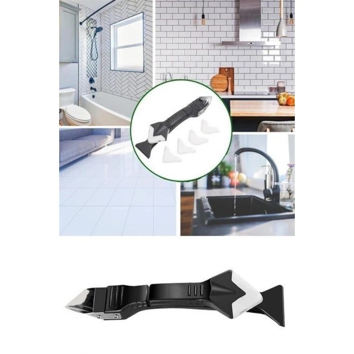 Mutfak Banyo Kapı Pencere Kenarı İçin 3 Başlıklı Fayans Derz Silikon Kazıyıcı Sıyırıcı Ve Uygulayıcı