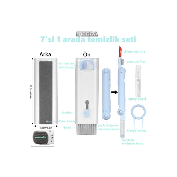 Çok Fonksiyonlu Bilgisayar, Laptop, Klavye, Telefon, Kulaklık Uyumlu Temizleyici Kit