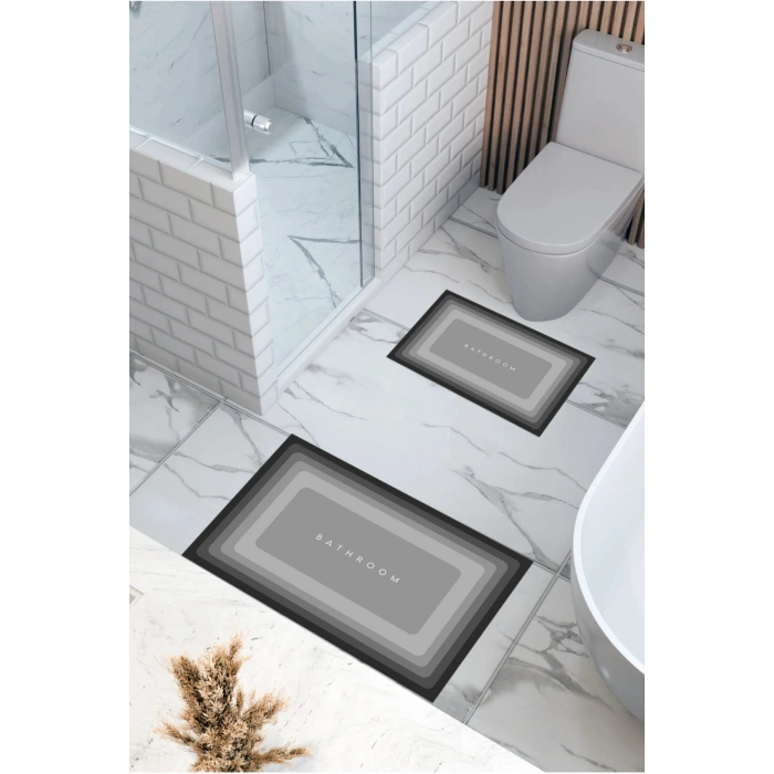 Bathroom Sihirli Su Emici Banyo Paspası Kaymaz Tabanlı Abdest Paspası 3 Mm 38x58