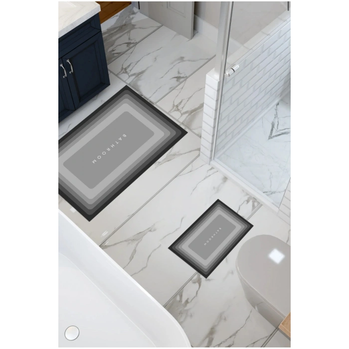 Bathroom Sihirli Su Emici Banyo Paspası Kaymaz Tabanlı Abdest Paspası 3 Mm 38x58