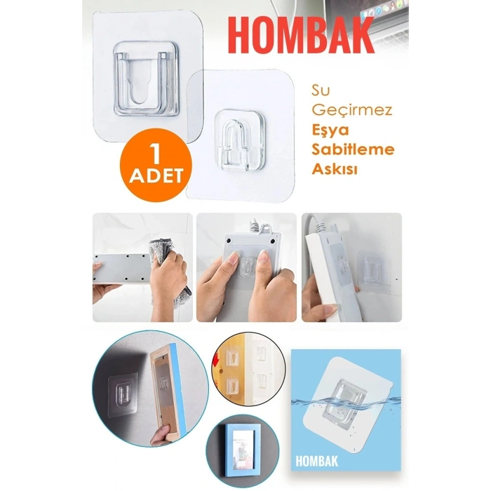 Geçmeli Klips Eşya Sabitleme Askısı 1 Set