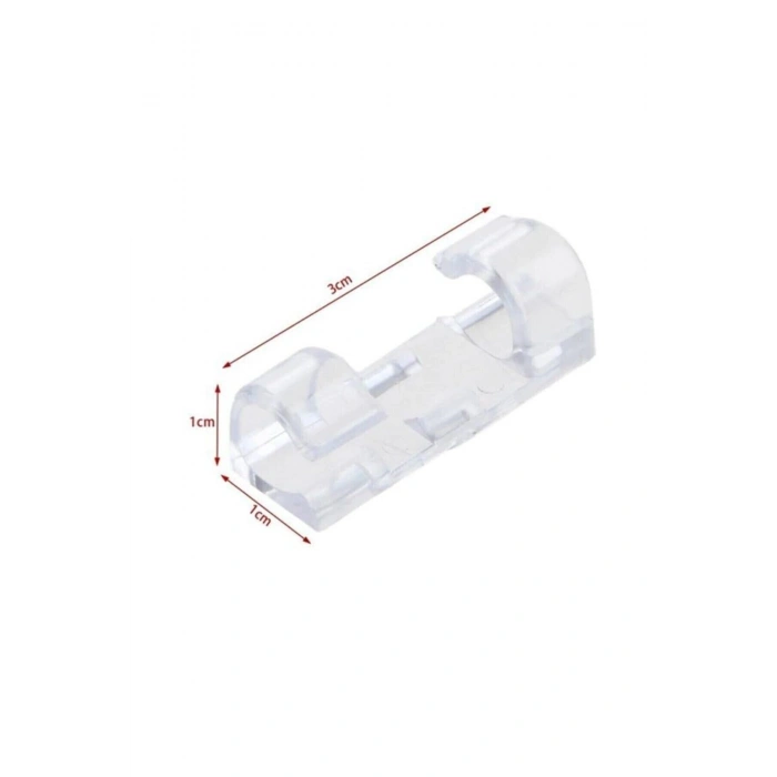 Yapışkanlı Mini 20li Klips Usb Pc Adaptör Kablo Tutucu Aparat Şeffaf Masa.kablo