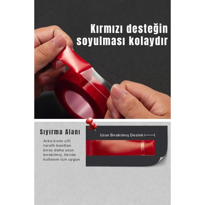 Çift Taraflı Silikon Bant 2 M Şeffaf Deba S.b - Süper Güçlü Yapıştırıcı