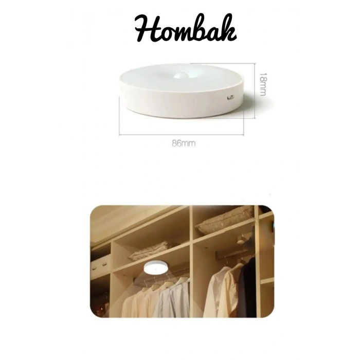 Usb Şarjlı Akıllı Hareket Sensörlü Kablosuz Spot Led Lamba 1 Adet