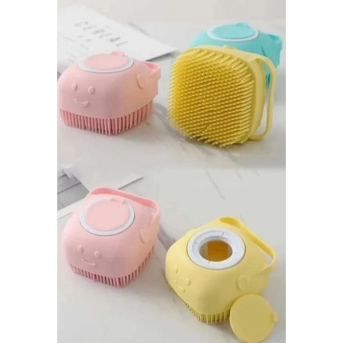 Şampuan Hazneli Banyo Lifi Banyo Kesesi Sırt Kesesi Hazneli Silikon Kese Lif