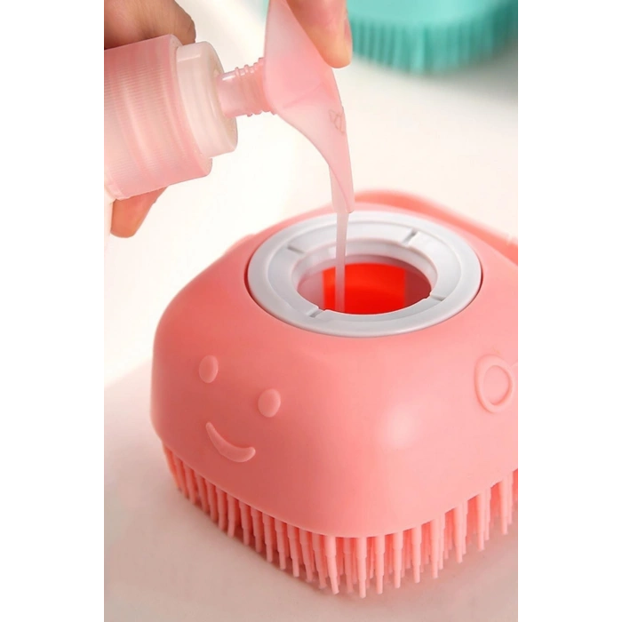 Şampuan Hazneli Banyo Lifi Banyo Kesesi Sırt Kesesi Hazneli Silikon Kese Lif