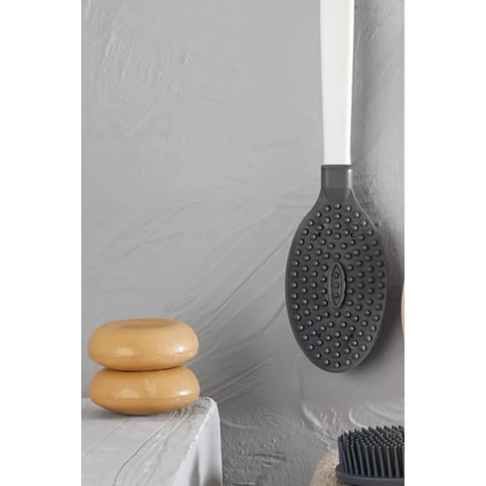 Silikon Masajlı Uzun Saplı Vücut Ve Masaj Fırçası Banyo Sırt Kesesi