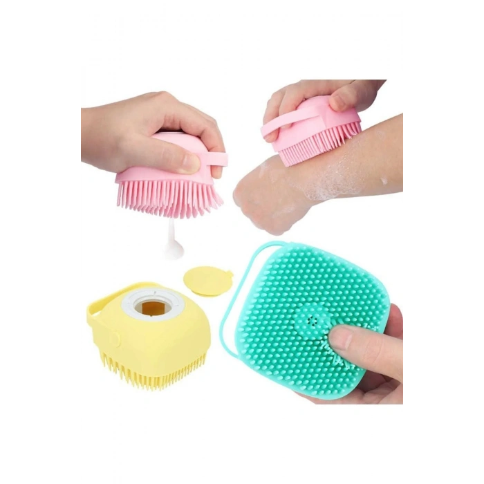 Şampuan Hazneli Duş Banyo Kese Lif Duş Fırçası Vucut Masaj Peeling Çok Amaçlı Duş Lifi