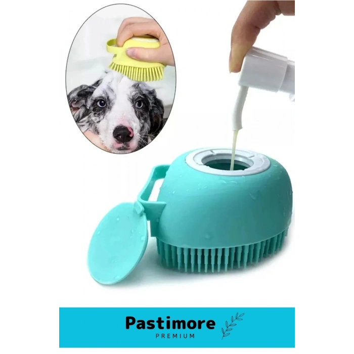 Özel Üretim Yumuşak Silikon Zarar Vermez Şampuan Hazneli Kedi Köpek Yıkama 80 Ml Kapasiteli Kesesi