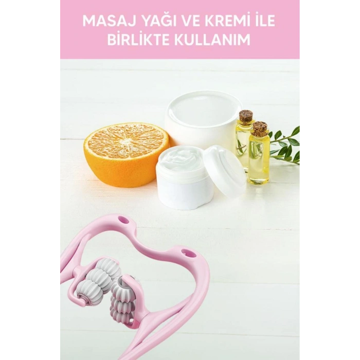 6 Tekerlekli Boyun Masaj Aleti Pembe