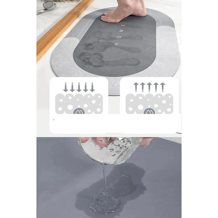 Sihirli Su Emici Kaydırmaz Banyo Paspası Banyo Ayak Matı (HOBİCİTY)