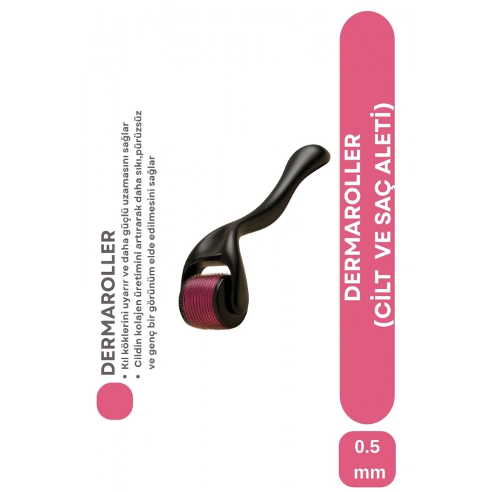 Titanyum Uçlu 540 İğneli Derma Roller 0.5 MM İğne Saç Sakal Çıkarma Tarağı