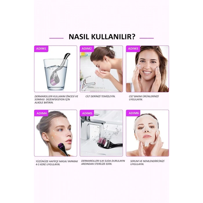 Titanyum Uçlu 540 İğneli Derma Roller 0.5 MM İğne Saç Sakal Çıkarma Tarağı