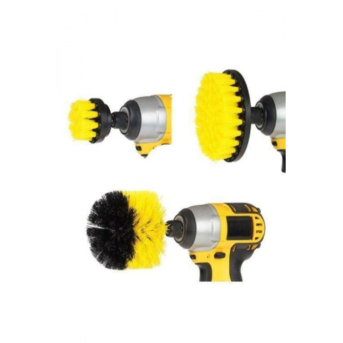 Matkap Ucuna Takılan Temizlik Fırça Seti Fırça Başlık 3 Parça