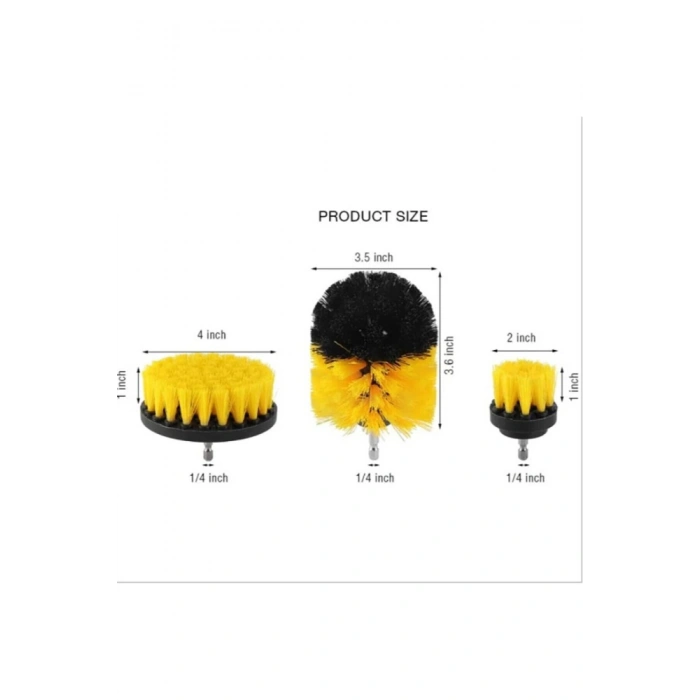 Matkap Ucuna Takılan Temizlik Fırça Seti Fırça Başlık 3 Parça