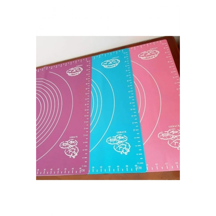 Pratik Büyük Boy Silikon Hamur Açma Ve Yoğurma Matı 60 X 45 Cm