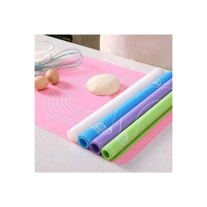 Pratik Büyük Boy Silikon Hamur Açma Ve Yoğurma Matı 60 X 45 Cm