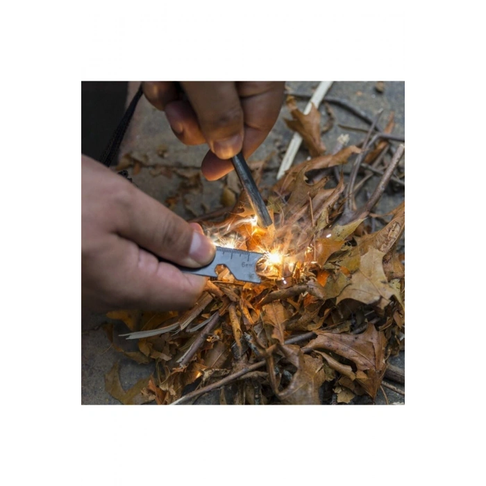 Acil Durum Magnezyum Çubuk Çakmaktaşı Hayatta Kalma Ateş Başlatıcı Çakmak Kiti Düdük Hediyeli (4172)