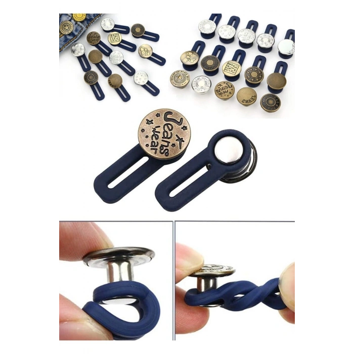 10 Adet Sihirli Metal Düğme Kot Pantolon Bel Genişletici Yedek Kot Düğmeleri 10 Adet