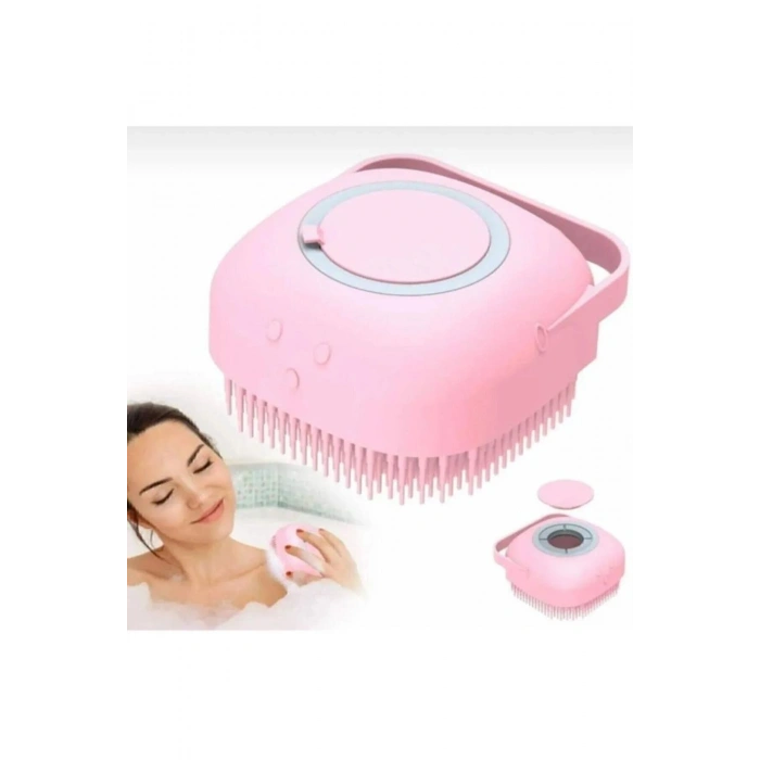 Duş Jeli Hazneli Silikon Fırça Kese Çok Amaçlı Vücut Temizleme Kesesi Peeling Banyo Lifi Bulaşık