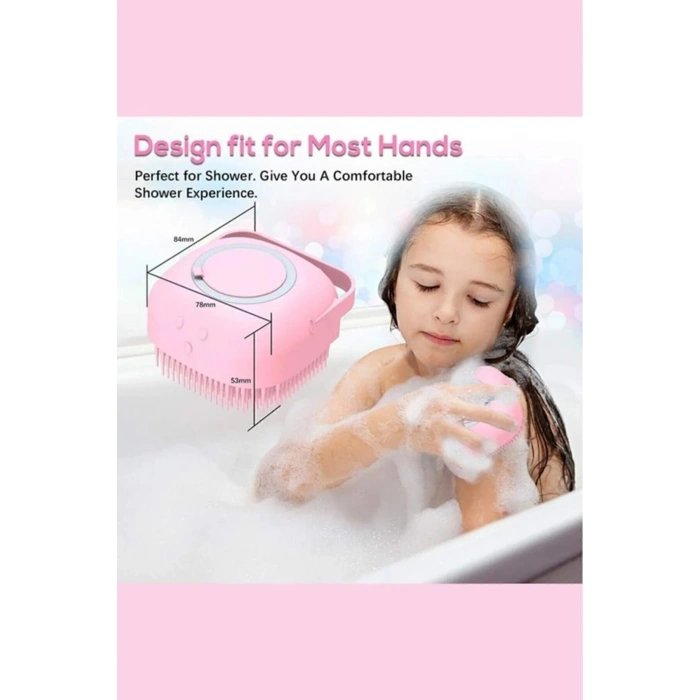 Duş Jeli Hazneli Silikon Fırça Kese Çok Amaçlı Vücut Temizleme Kesesi Peeling Banyo Lifi Bulaşık