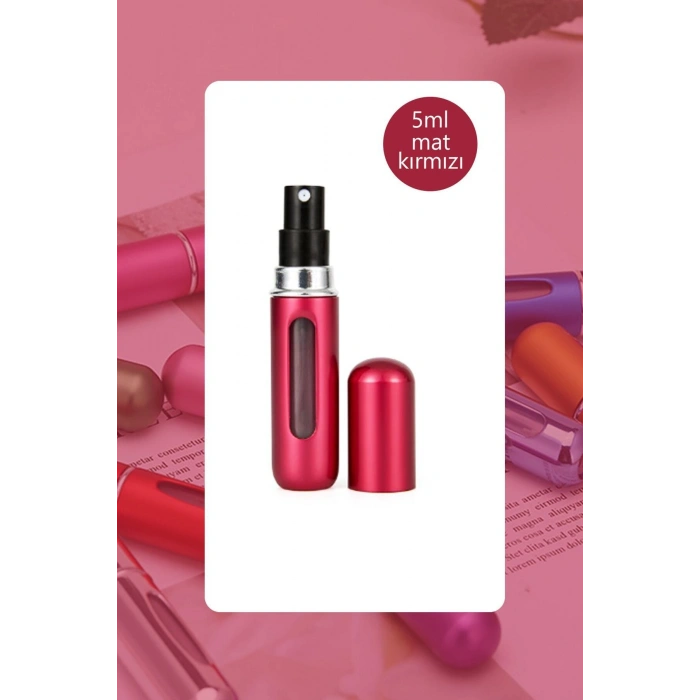 Kırmızı Doldurulabilir Mini Parfüm Şişesi 4ml
