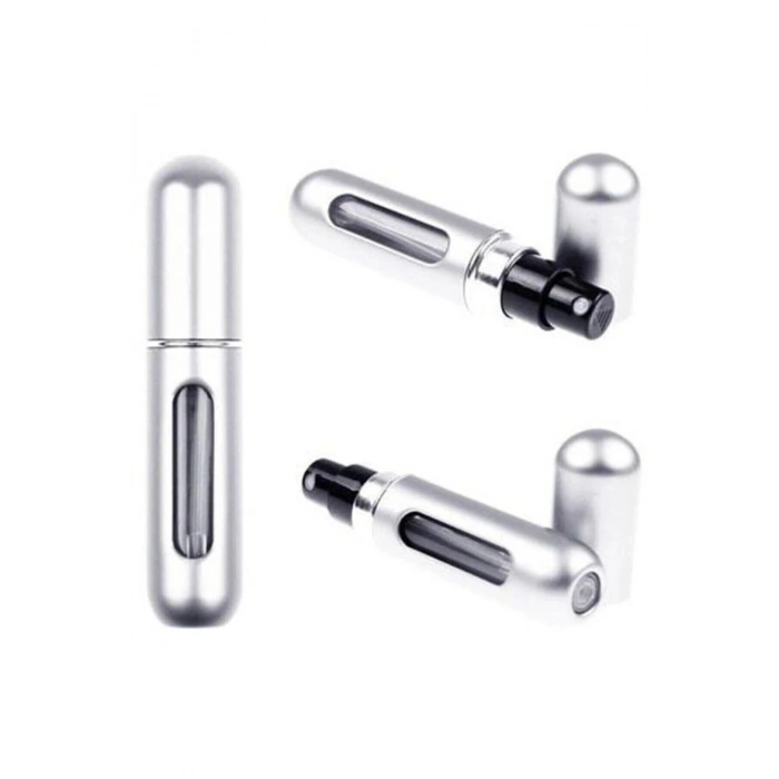 Gri Doldurulabilir Seyahat Boy Mini Parfüm Şişesi 4 ml