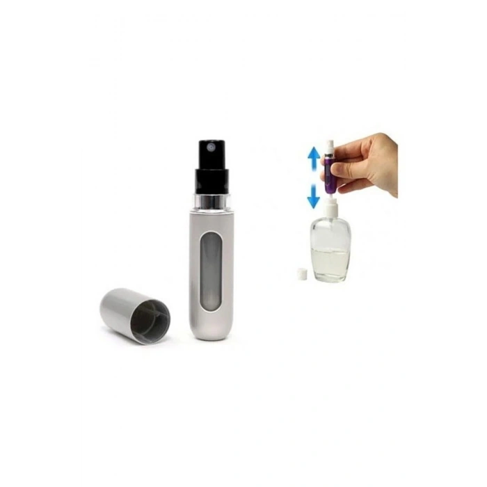 Gri Doldurulabilir Seyahat Boy Mini Parfüm Şişesi 4 ml