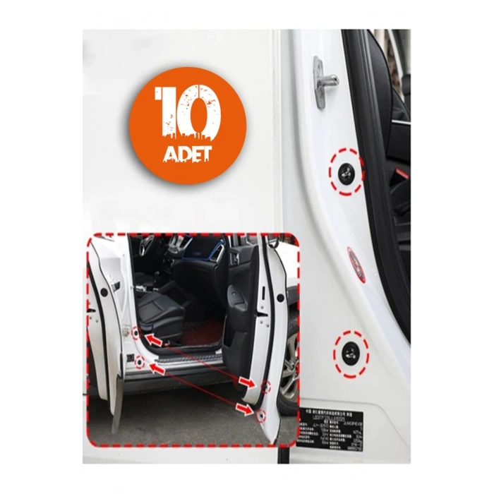 10lu Araç Kapısı Çarpma Ses Ve Darbe Önleyici Silikon Ped