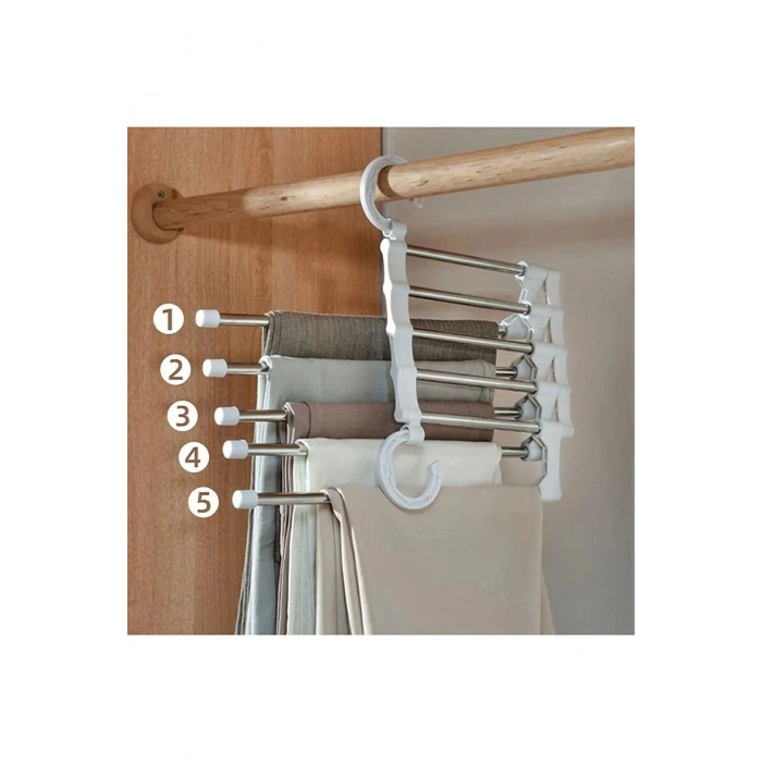 Katlanabilir Dolap Gardırop İçi Pantolon Kravat Şal Askı Düzenleyici Katmanlı Askılık Organizer
