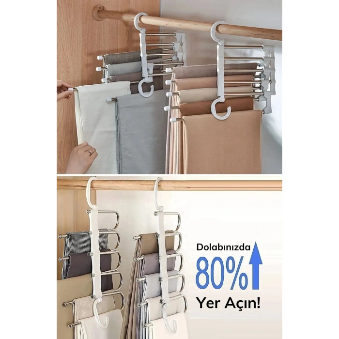 Katlanabilir Dolap Gardırop İçi Pantolon Kravat Şal Askı Düzenleyici Katmanlı Askılık Organizer