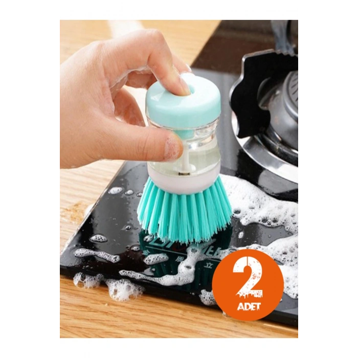 2li Deterjan Hazneli Pratik Bulaşık Yıkama Temizleme Fırçası (8,5 Cm